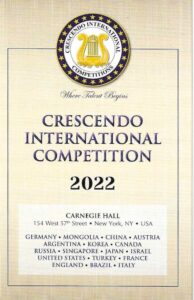 Programma di sala Crescendo International Competition 2022