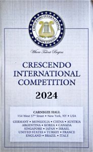 Programma di sala Crescendo International Competition 2024